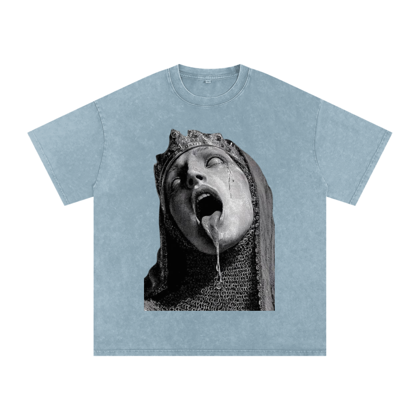 Snow Washed Oversized Cotton T-Shirt