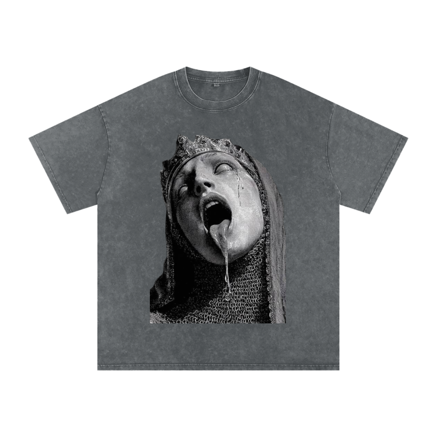 Snow Washed Oversized Cotton T-Shirt