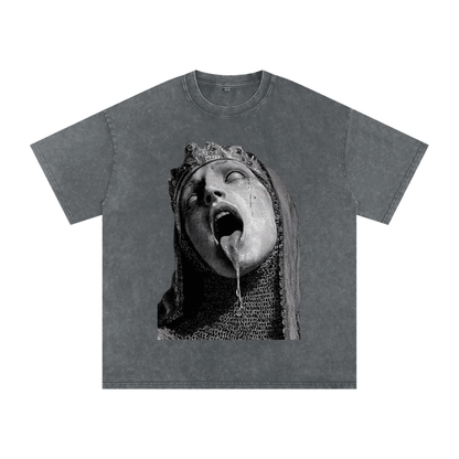 Snow Washed Oversized Cotton T-Shirt