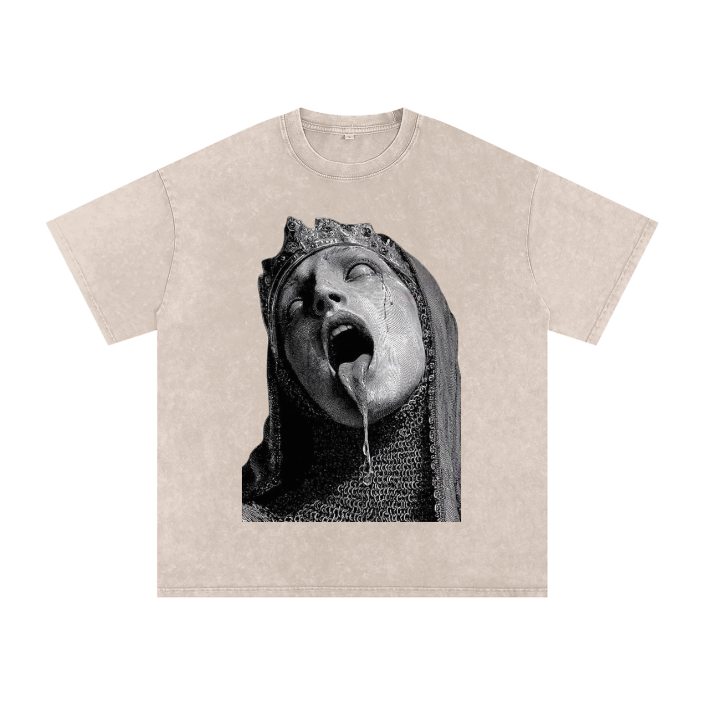 Snow Washed Oversized Cotton T-Shirt