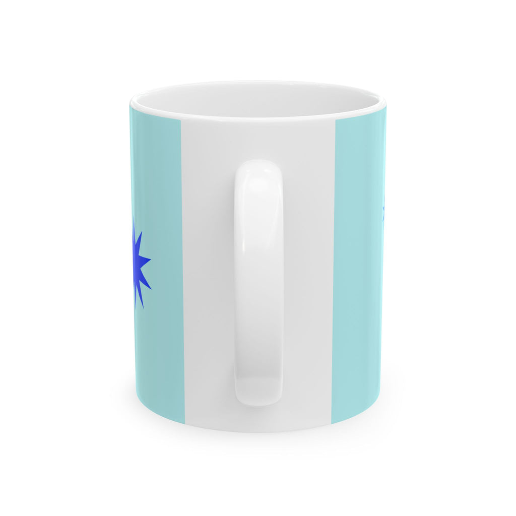Happy Father’s Day Ceramic Mug - Light Blue Star Design (11oz & 15oz)