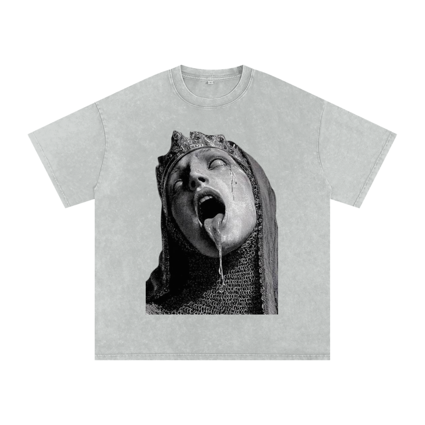 Snow Washed Oversized Cotton T-Shirt