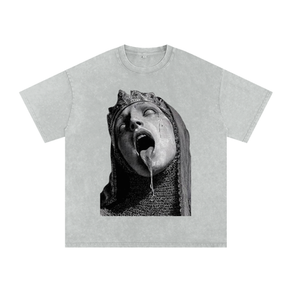 Snow Washed Oversized Cotton T-Shirt