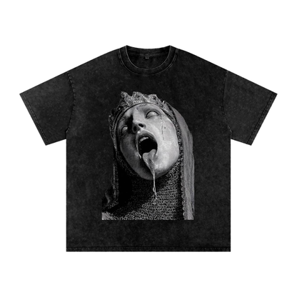 Snow Washed Oversized Cotton T-Shirt