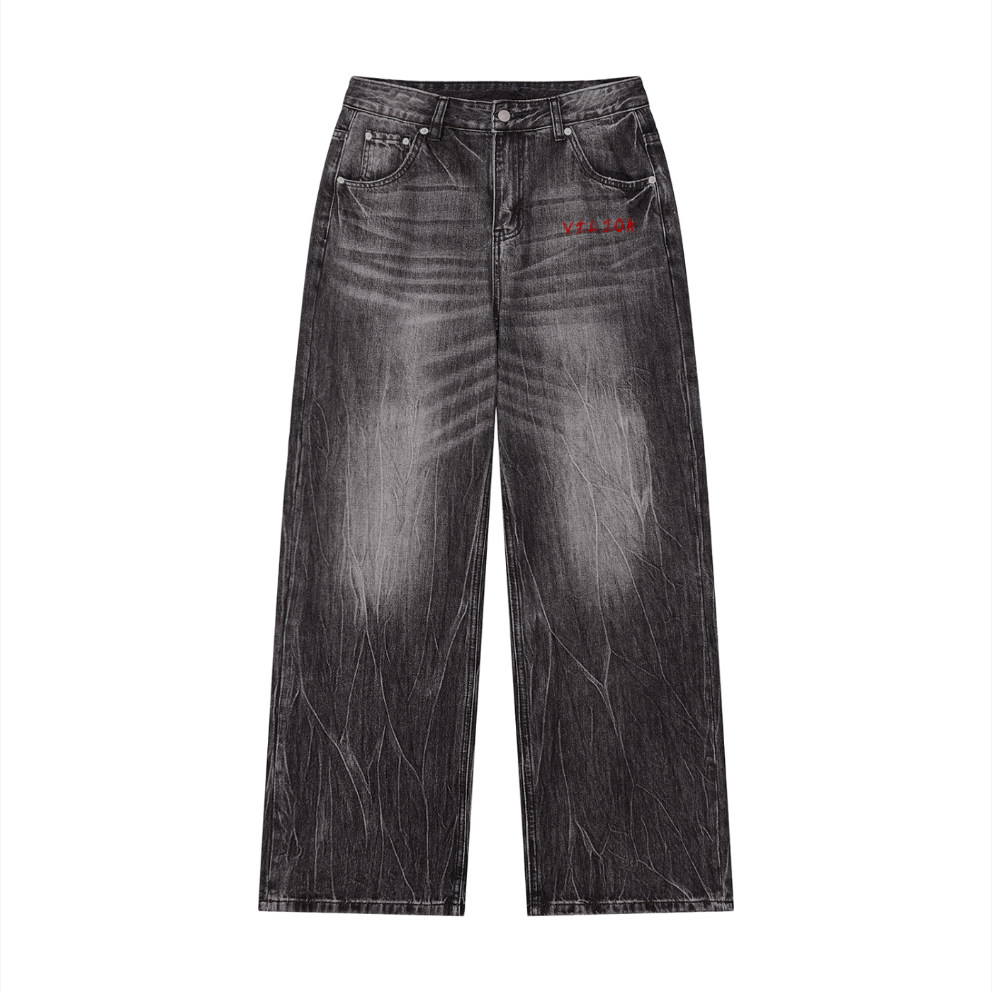 Men’s Vintage Wash Wide Leg Jeans