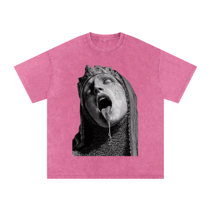 Snow Washed Oversized Cotton T-Shirt