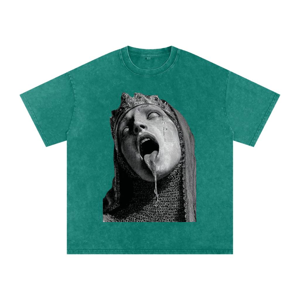 Snow Washed Oversized Cotton T-Shirt